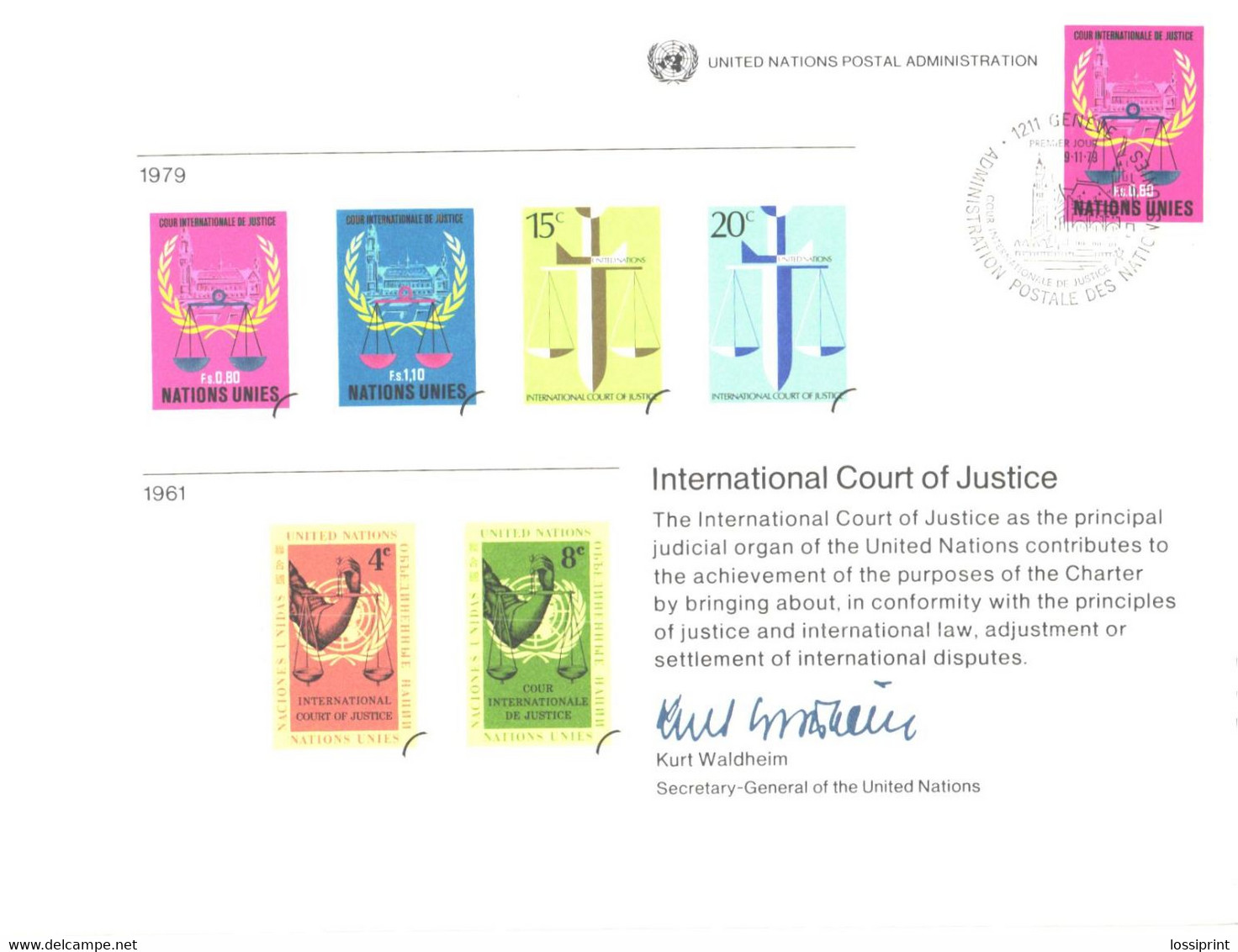 United Nation:International Court Of Justice, 1979 - Maximumkaarten