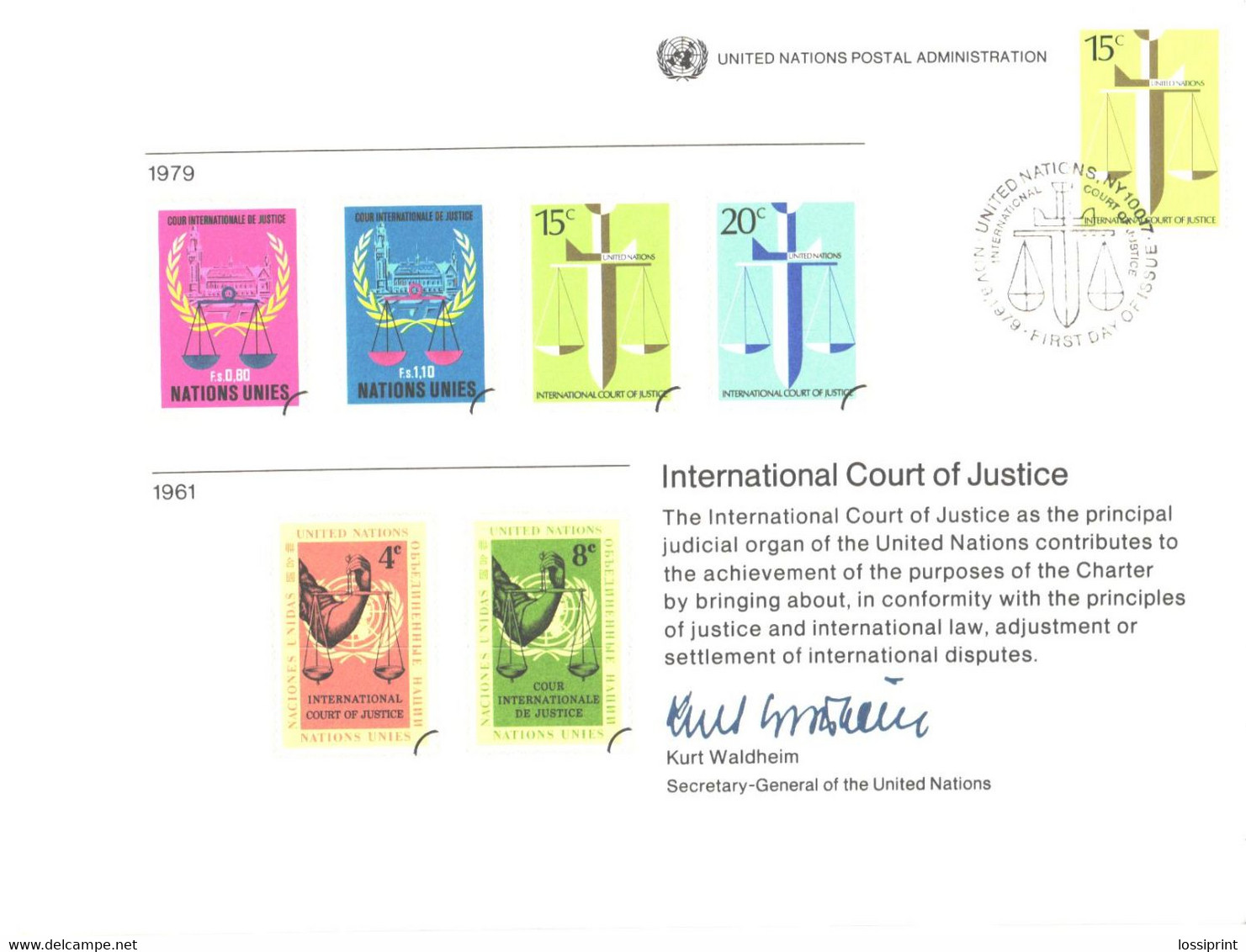 United Nation:International Court Of Justice, 1979 - Maximum Cards