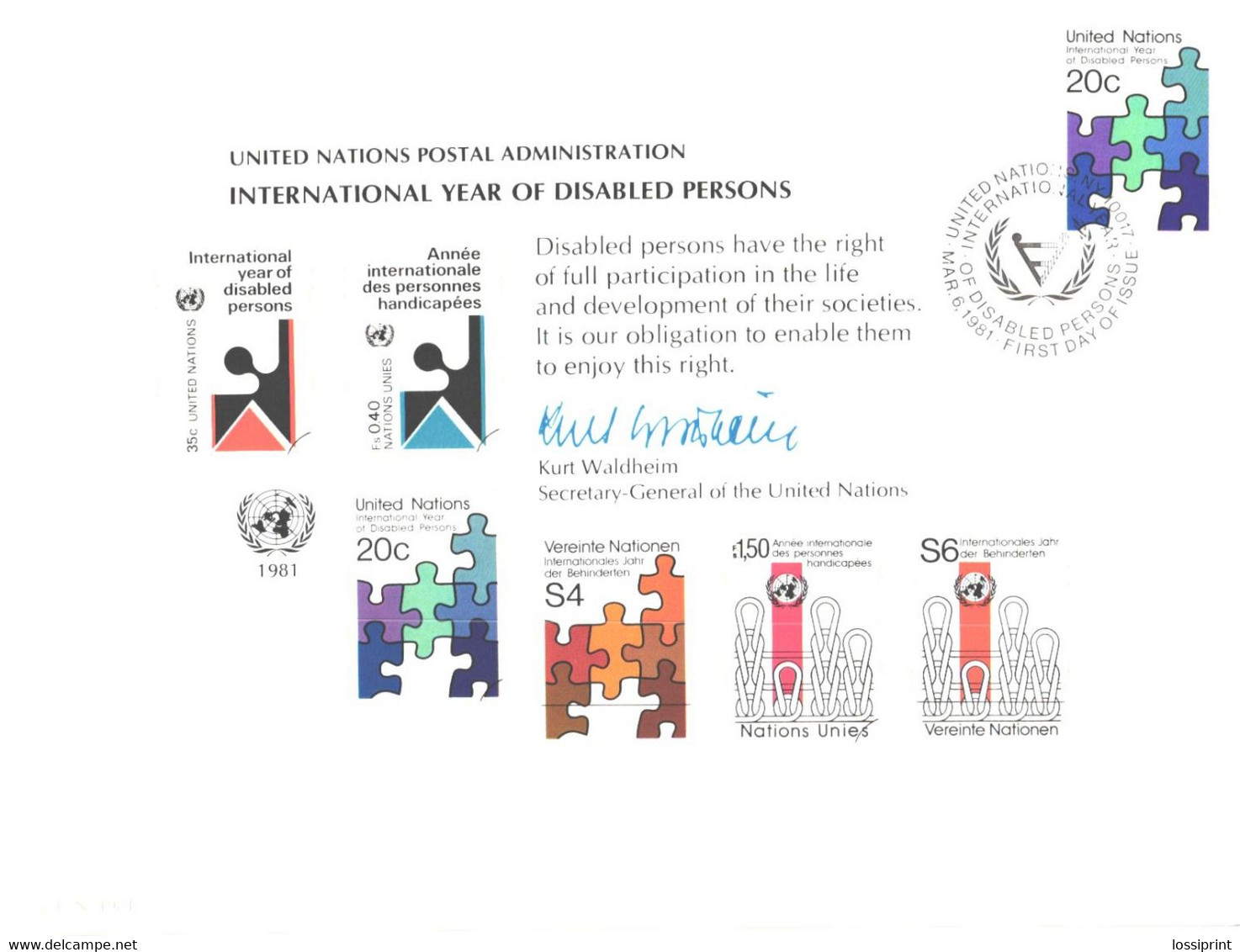 United Nation:International Year Of Disabled Persons, 1981 - Maximum Cards