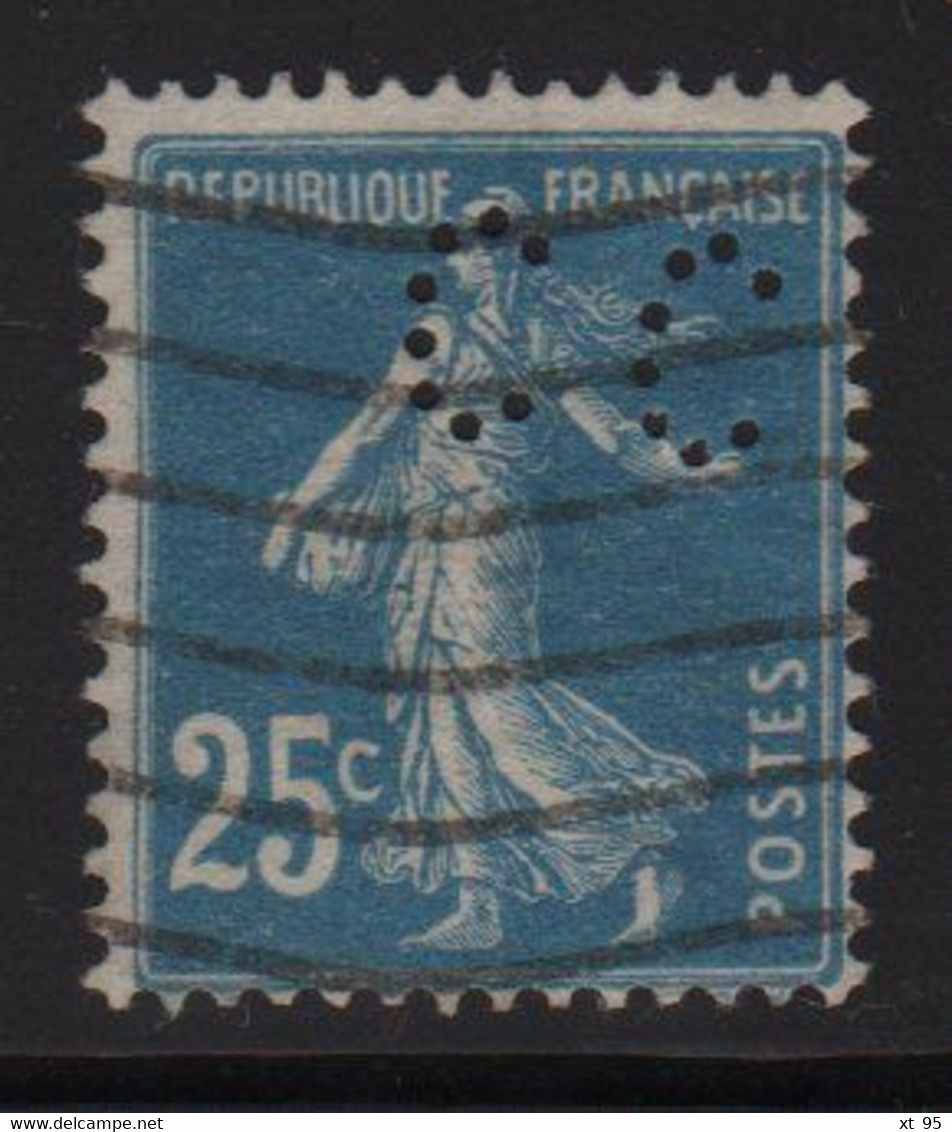 Perforation CC 36 - Credit Commercial De France - 25c Type Semeuse - Indice 2 - Autres & Non Classés