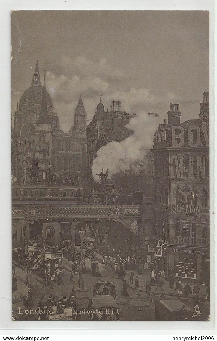 Angleterre England London Ludgate Hill Train Isle Of Man Office 1905 Ed Silverette Raphael Tuck Et Sons 1552 - Sonstige & Ohne Zuordnung