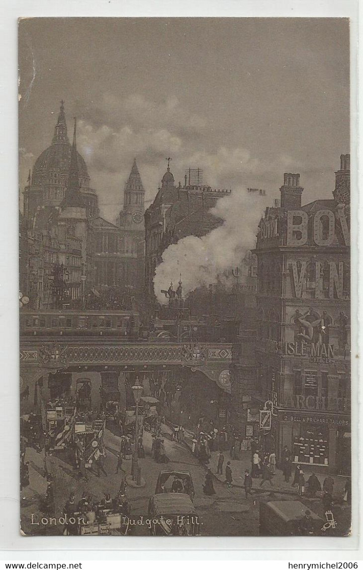 Angleterre England London Ludgate Hill Train Isle Of Man Office 1905 Ed Silverette Raphael Tuck Et Sons 1552 - Other & Unclassified