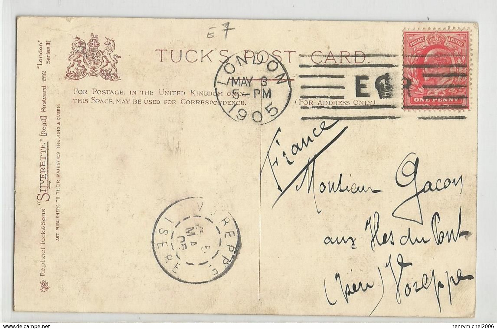 Angleterre England London Ludgate Hill Train Isle Of Man Office 1905 Ed Silverette Raphael Tuck Et Sons 1552 - Sonstige & Ohne Zuordnung