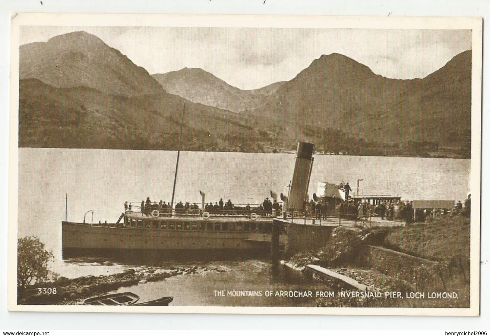 écosse The Mountains Of Arrochar From Inversnaid Pier , Loch Lomond Boat Bateau Vapeur Ed White , Dundee Scotland - Autres & Non Classés