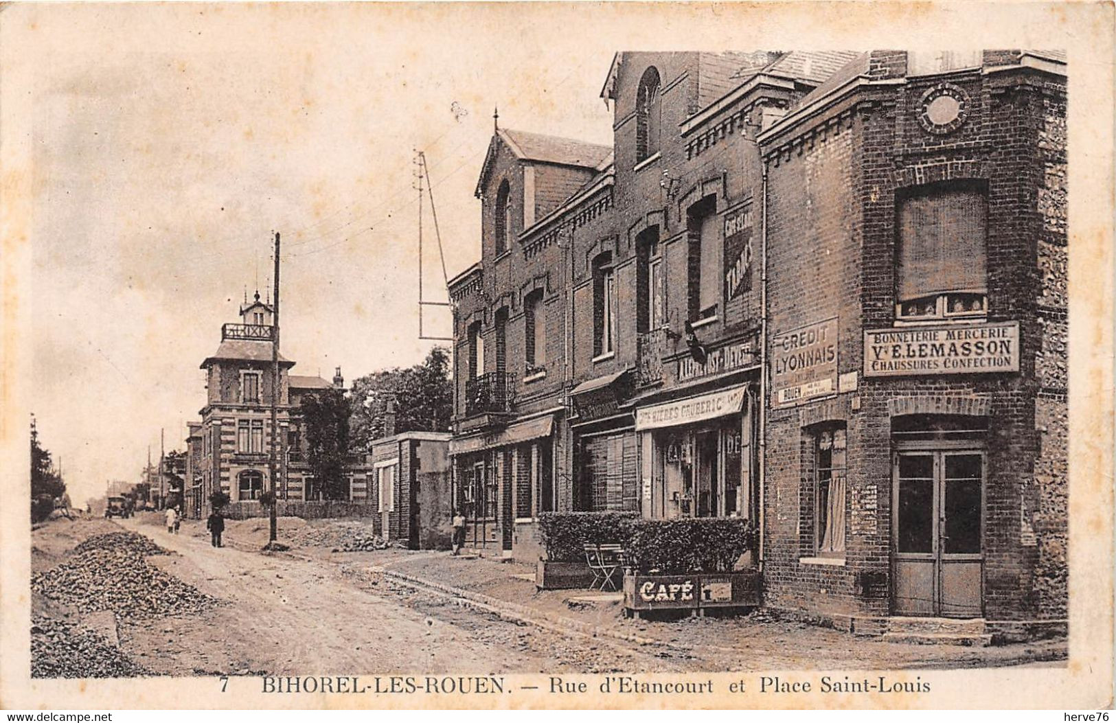 BIHOREL LES ROUEN - Rue D'Etancourt Et Place Saint Louis - Mercerie E. LEMASSON - Café - Bihorel