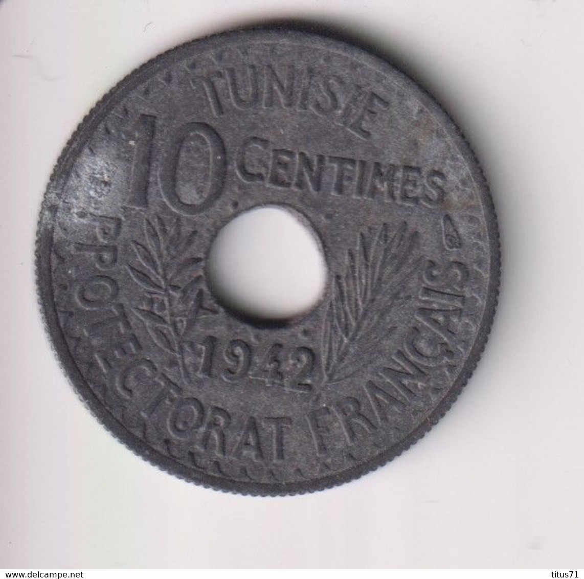 10 Centimes Tunisie 1942 Zinc Protectorat Français - Tunisia