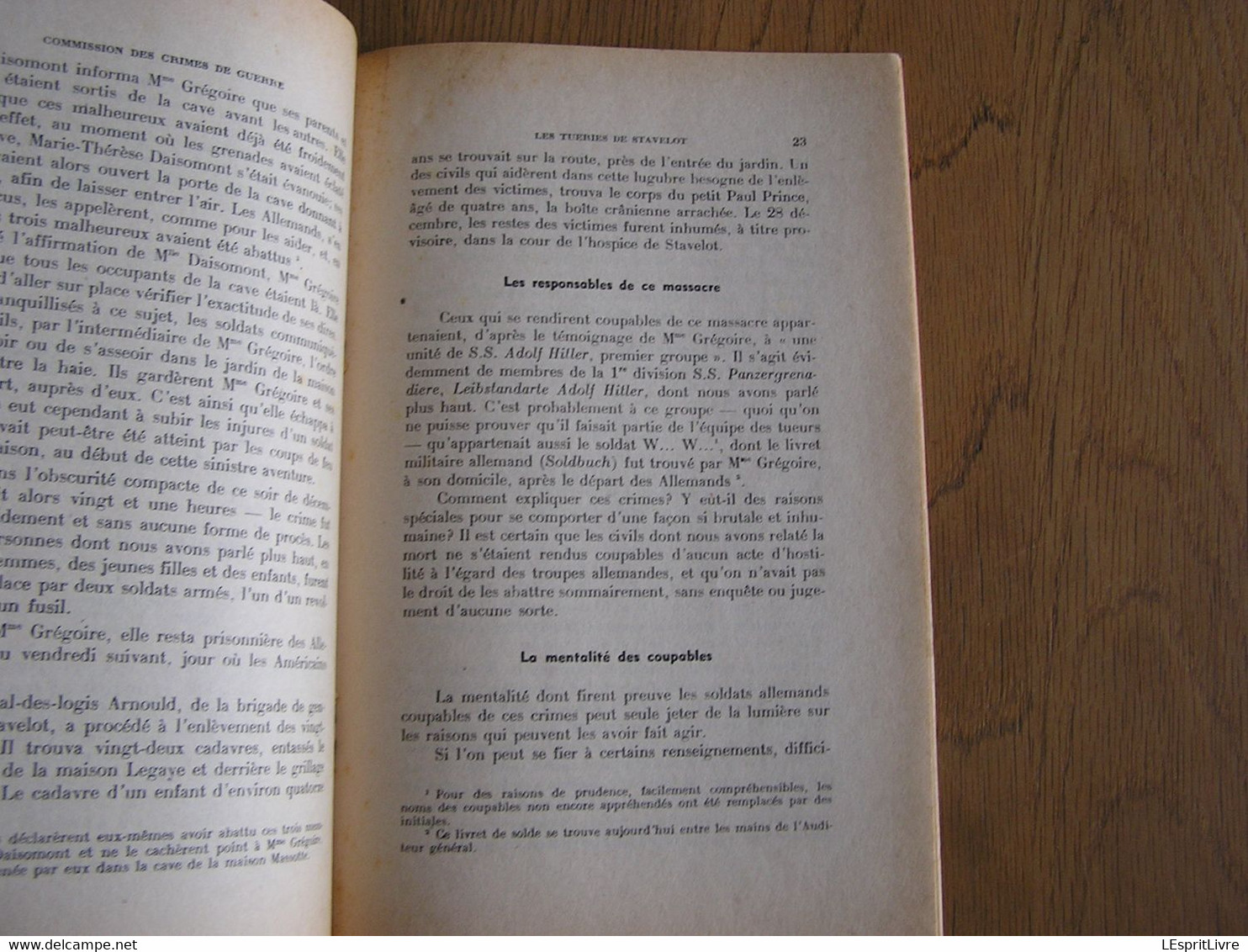 LES CRIMES DE GUERRE Stavelot Régionalisme Guerre 40 45 Trois Ponts Parfondruy Ster La Gleize Amblève Wanne Refat