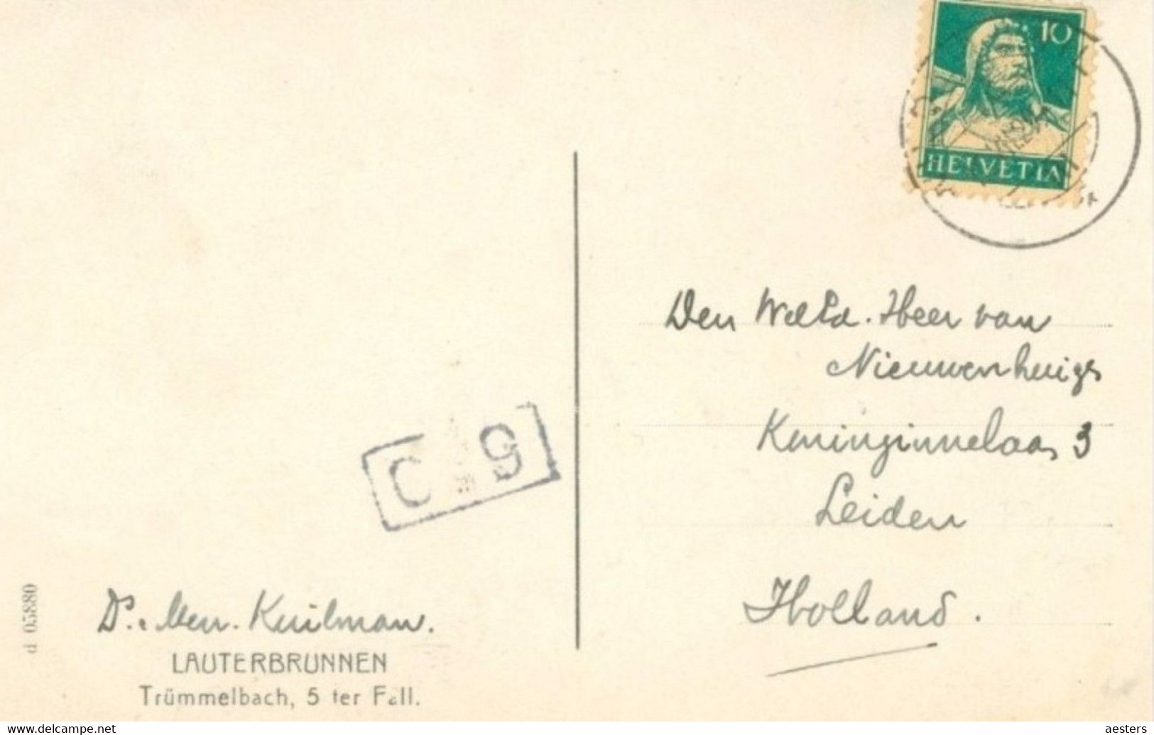 Lauterbrunnen 1911; Trümmelbach, 5 Ter Fall - Gelaufen. (Verlag?) - Lauterbrunnen