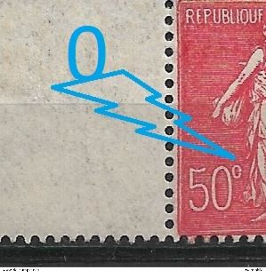 France 1926 N°199k* Variété C Fermé = 50° - Ungebraucht