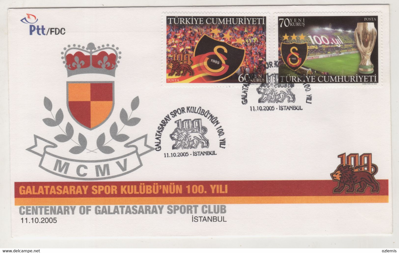 TURKEY,TURKEI,TURQUIE,GALATASARAY SPORT CLUB 2005 ,  FDC - Briefe U. Dokumente