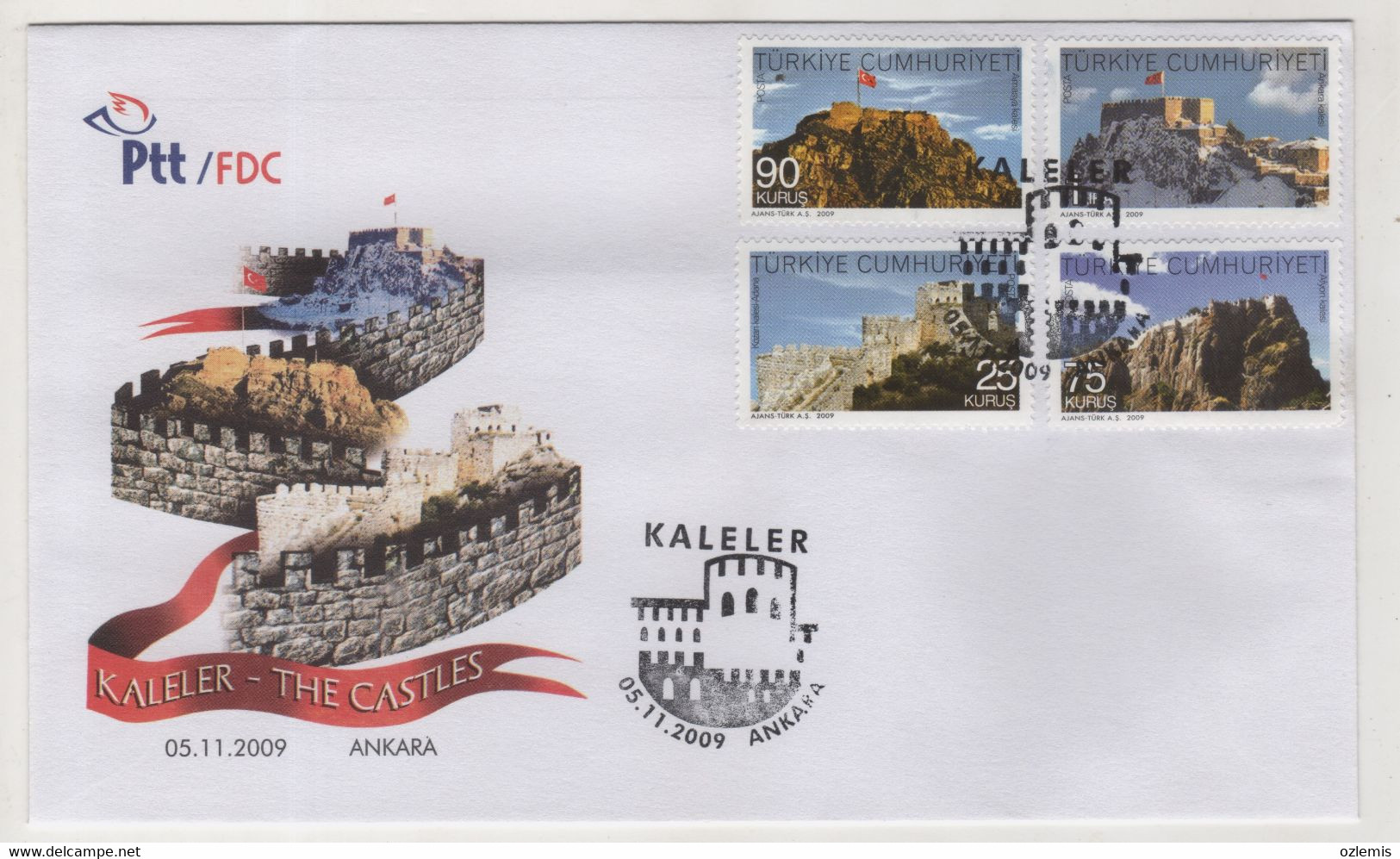 TURKEY,TURKEI,TURQUIE ,THE CASTLES  2009 ,FDC - Briefe U. Dokumente