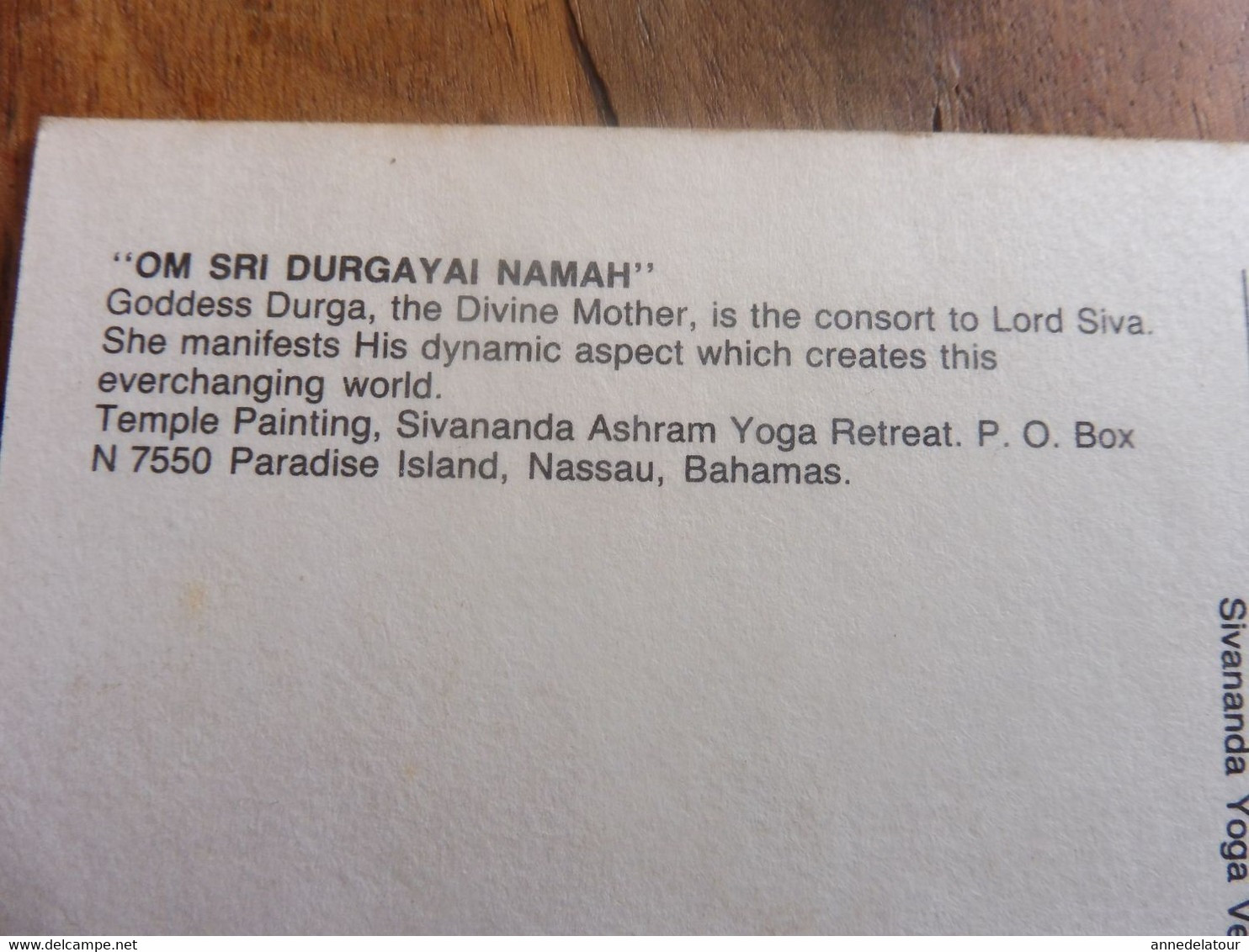 CPM   SIVA       "OM SRI DURGAYAI NAMAH "    Sivananda YOGA ---  Etc - Boeddhisme