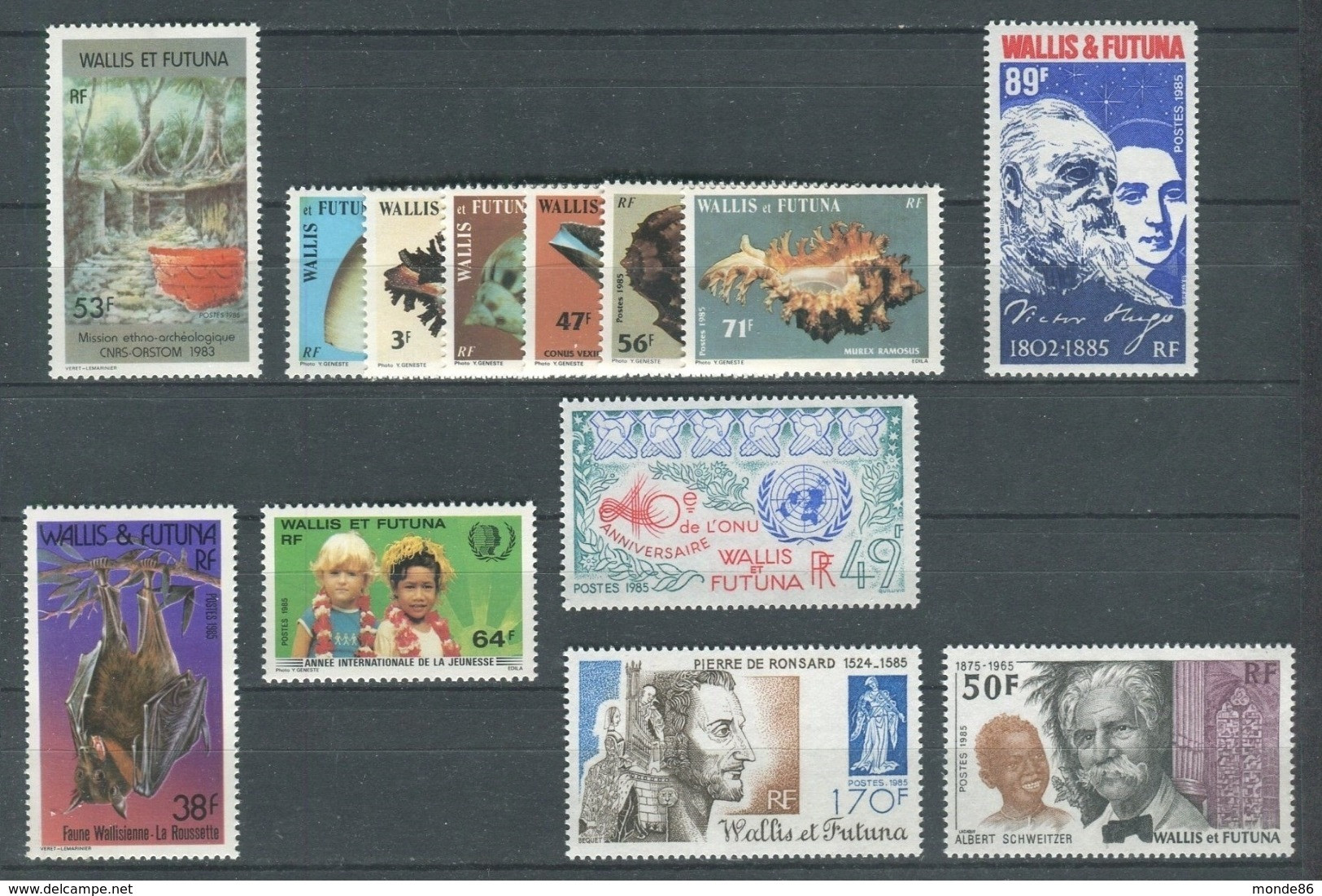 WALLIS & FUTUNA - Année Complète 1985 ** - PA Inclus - Full Years