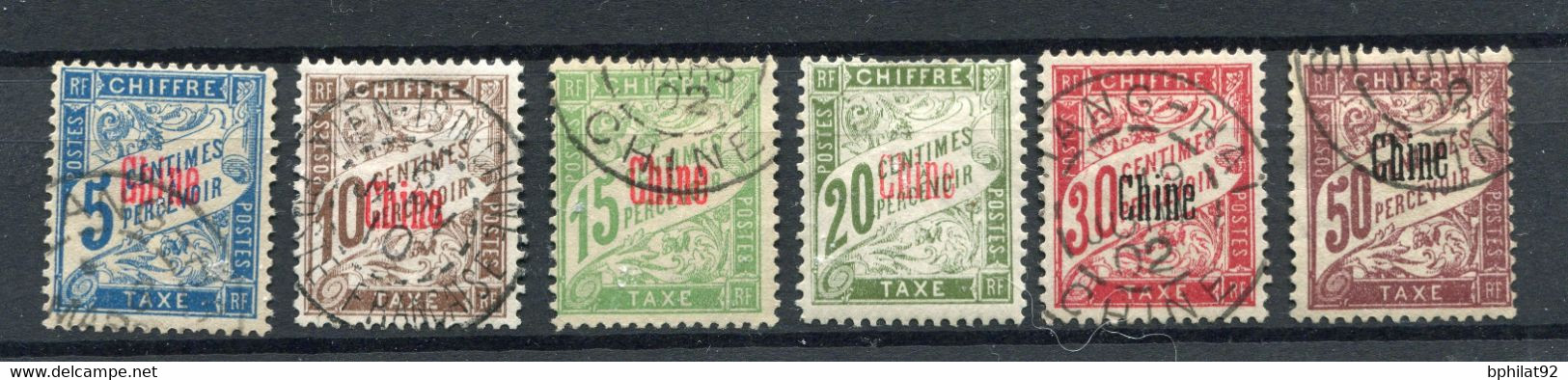 !!! CHINE, TAXES N°1/6 OBLTEREES, SAUF N°4 NEUF * - Strafport