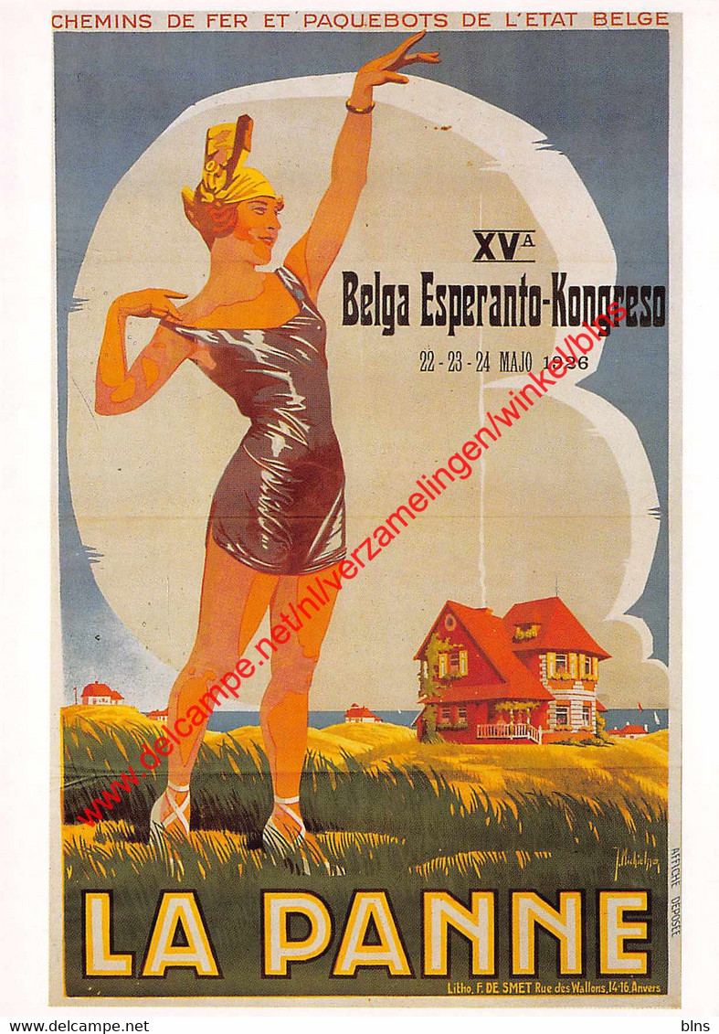 La Panne - Belga Esperanto-Kongreso - Retro Affiche - Esperanto