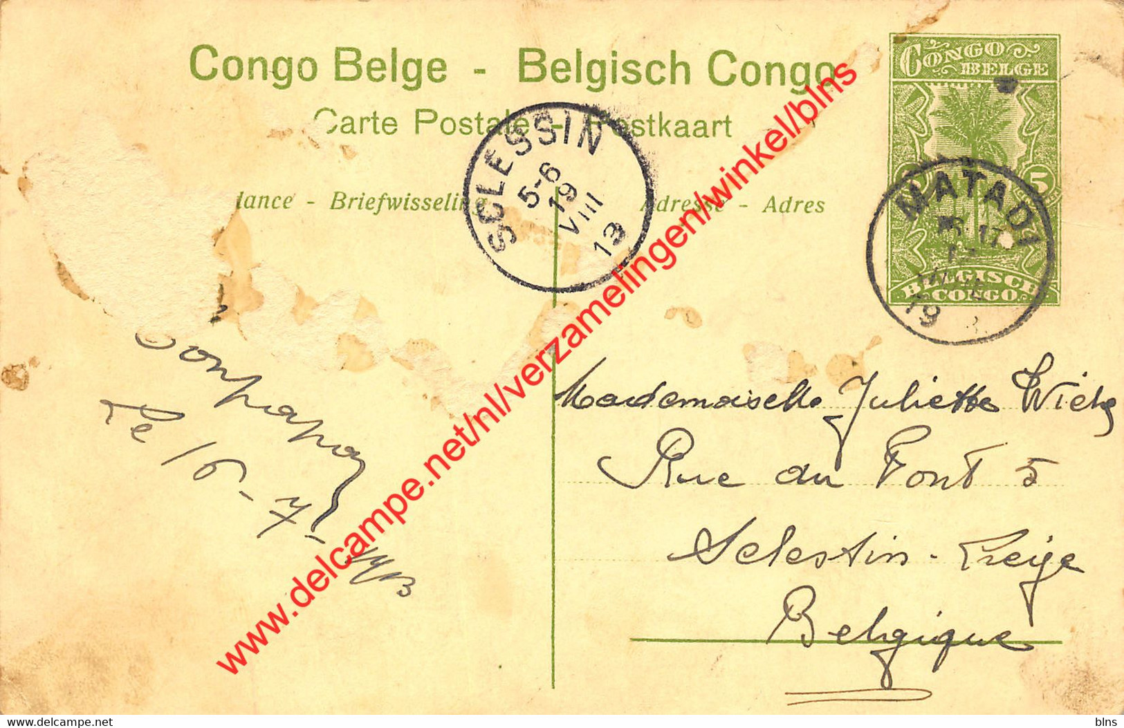 Léopoldville - Chamaux Porteurs Lastkameelen - Congo Belge - 1913 - Belgisch-Kongo