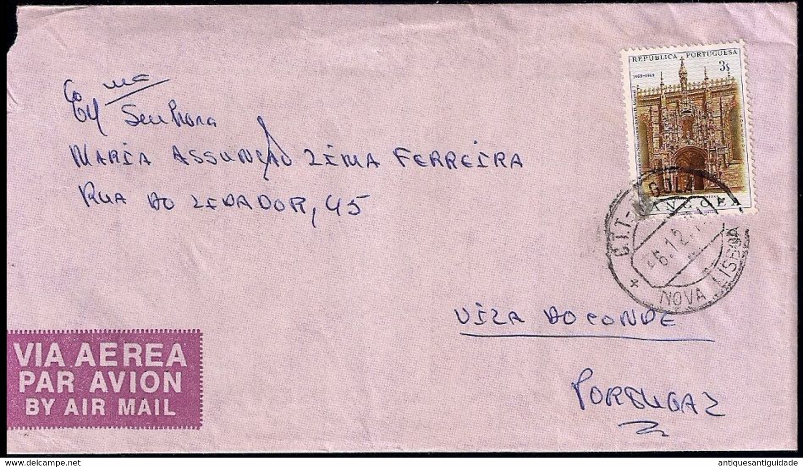 1974 - Airmail Nova Lisboa To Vila Do Conde Portugal. - Covers & Documents