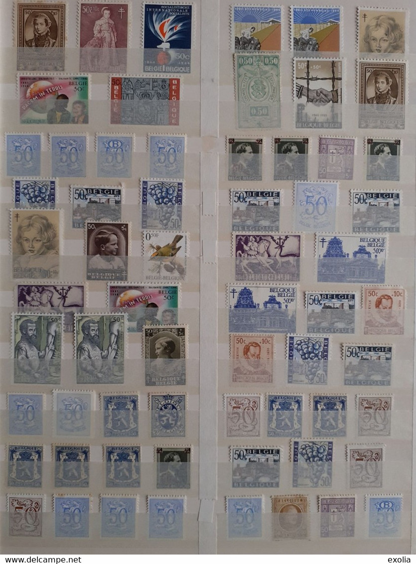 Lot 485 euros de faciale sans surtaxe, timbres pour affranchissement en Belgique. Lire description complète