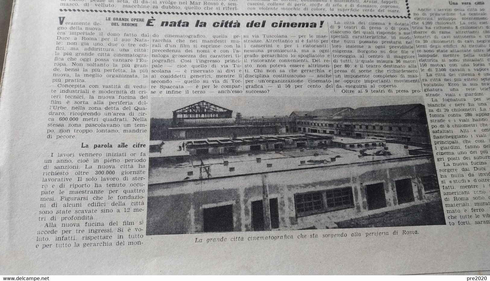 TRIBUNA ILLUSTRATA 1937 NASCITA DI CINECITTA’ NICOLO’ CAROSIO RADIOCRONISTA - Other & Unclassified