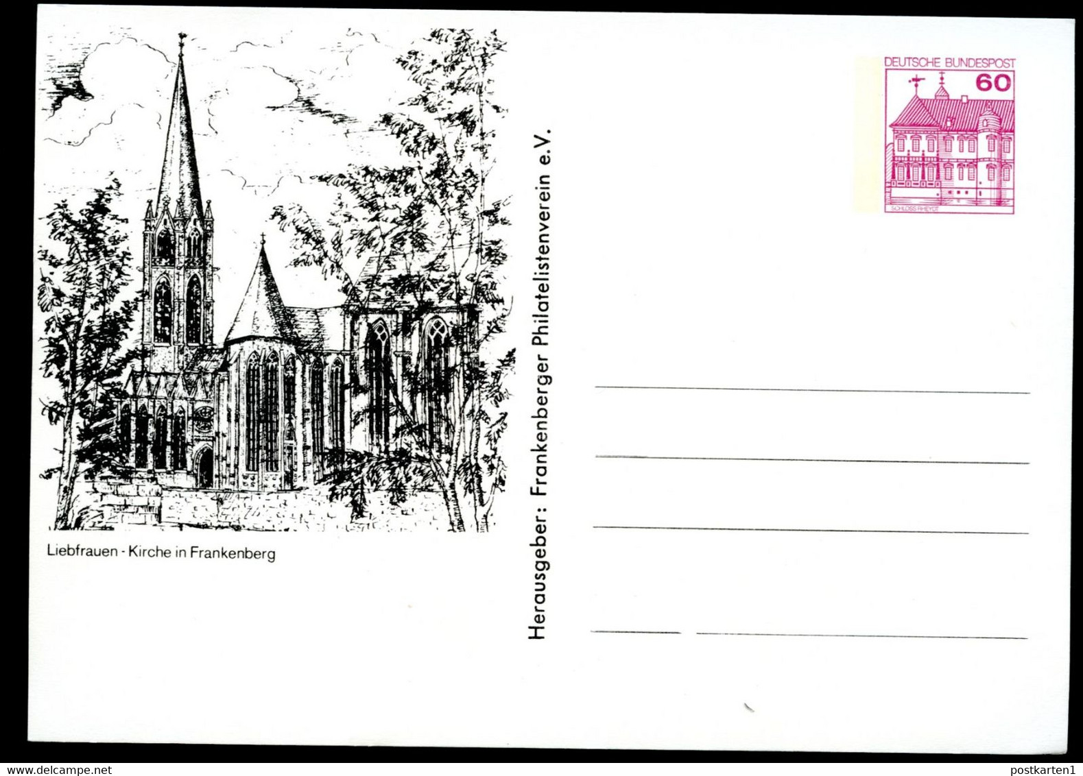 Bund PP106 B2/010 LIEBFRAUEN-KIRCHE FRANKENBERG 1986 - Private Postcards - Mint