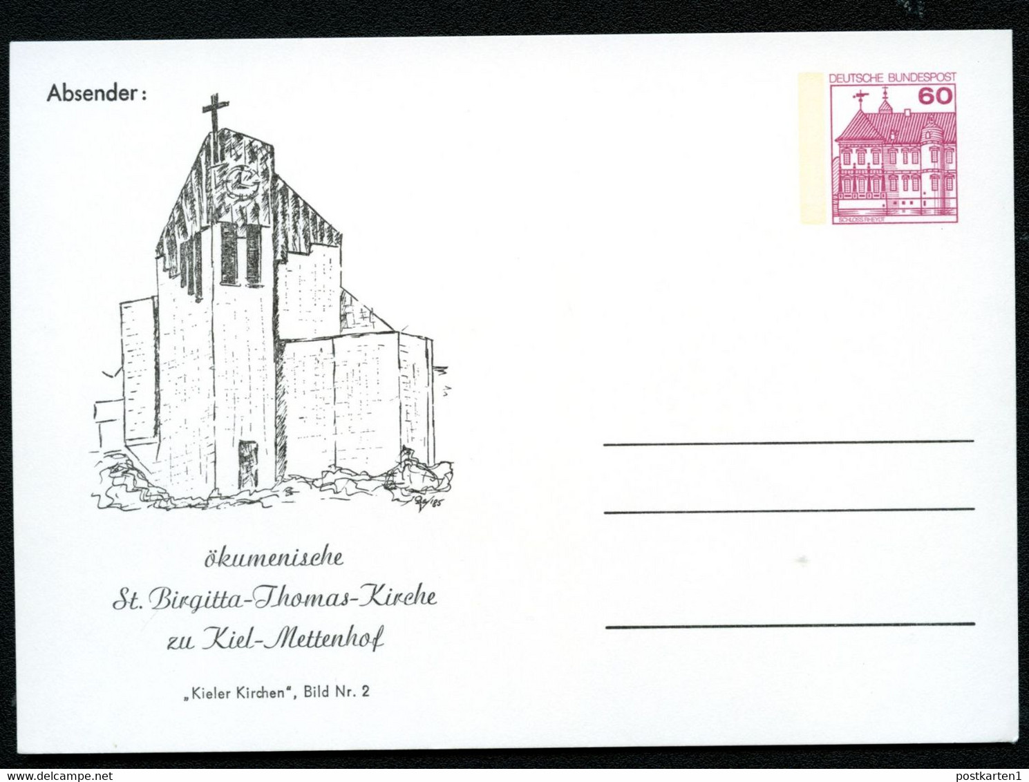 Bund PP106 B2/031 ST.BRIGITTA-THOMAS-KIRCHE KIEL-METTENHOF 1986 - Privé Postkaarten - Ongebruikt
