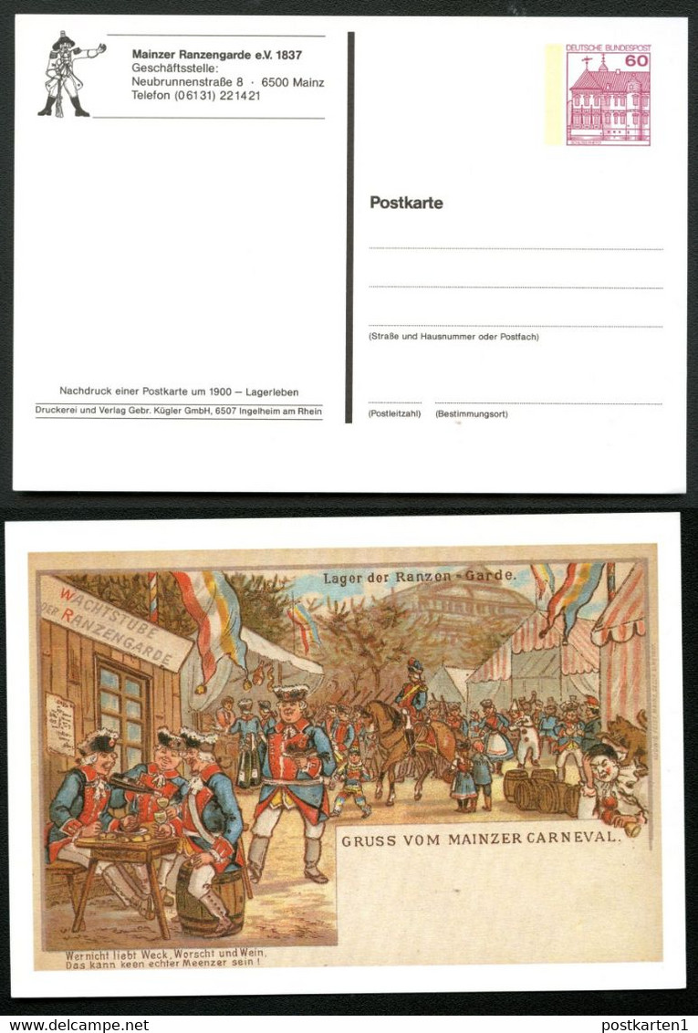 Bund PP106 B2/039 KARNEVAL Mainz 1987 - Private Postcards - Mint