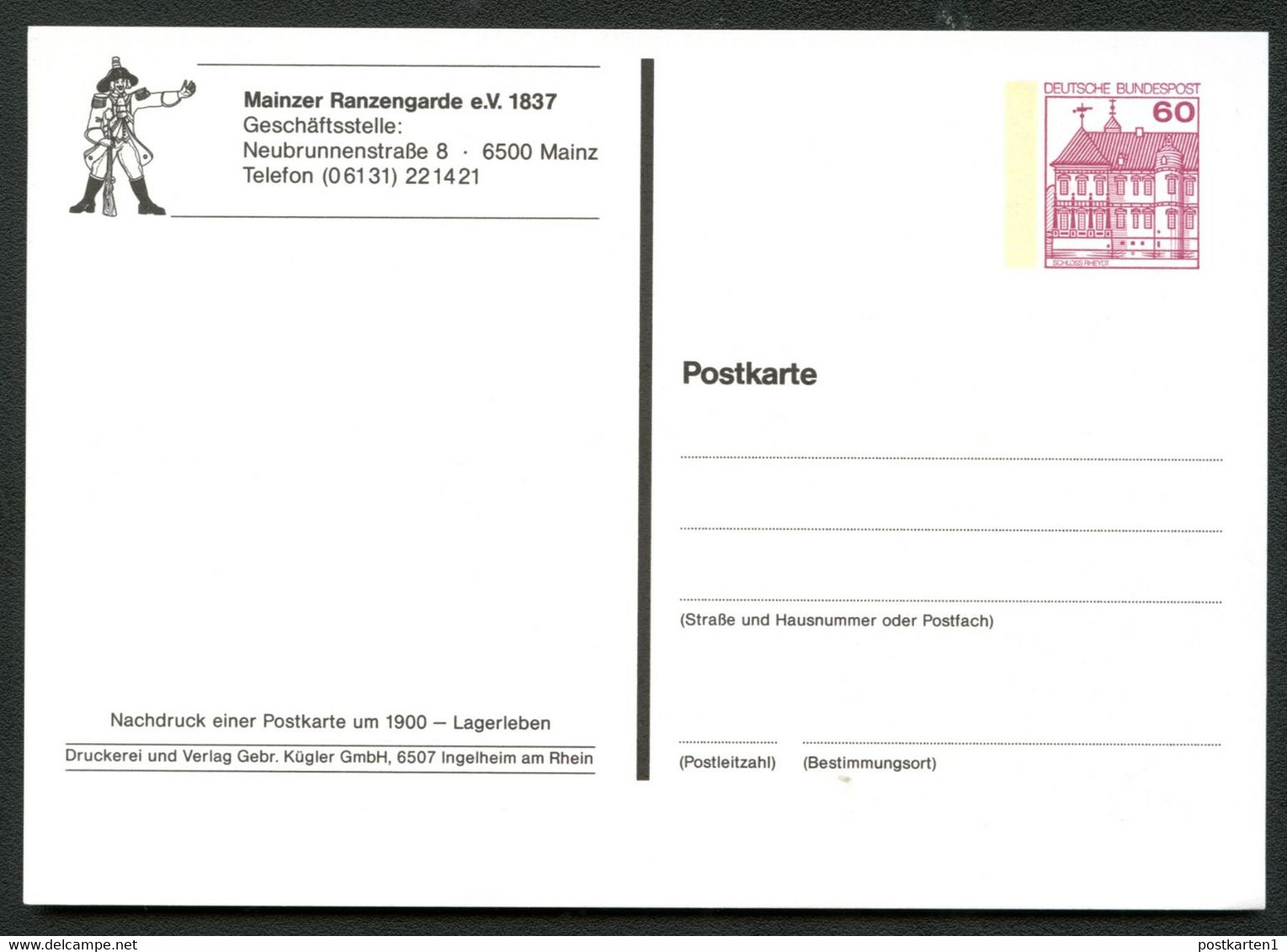 Bund PP106 B2/039 KARNEVAL Mainz 1987 - Postales Privados - Nuevos