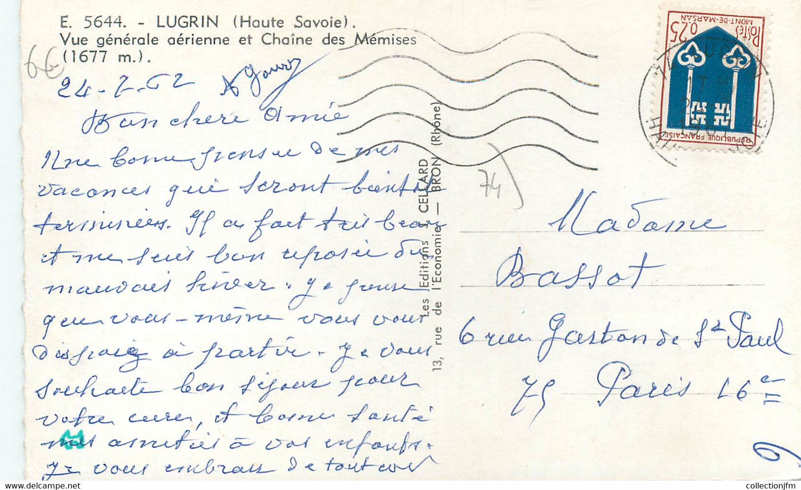 CPA FRANCE 74 " Lugrin, Vue Générale Aérienne Et Chaine Des Mémises". - Lugrin