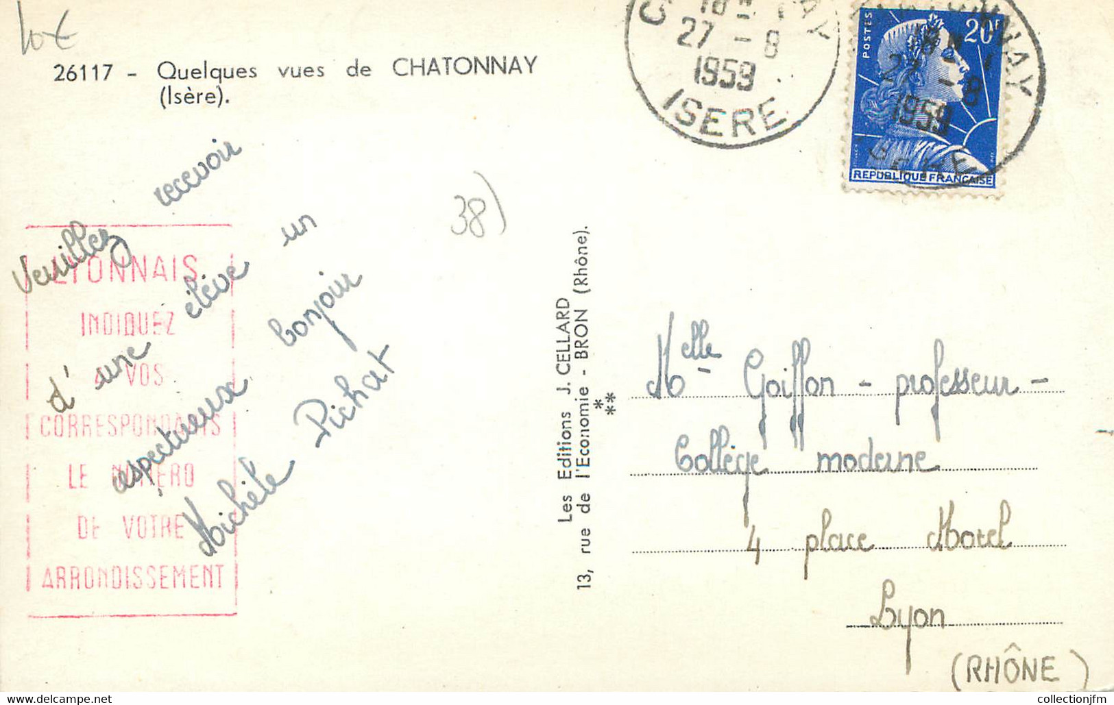 CPSM FRANCE 38 " Châtonnay, Vues". - Châtonnay