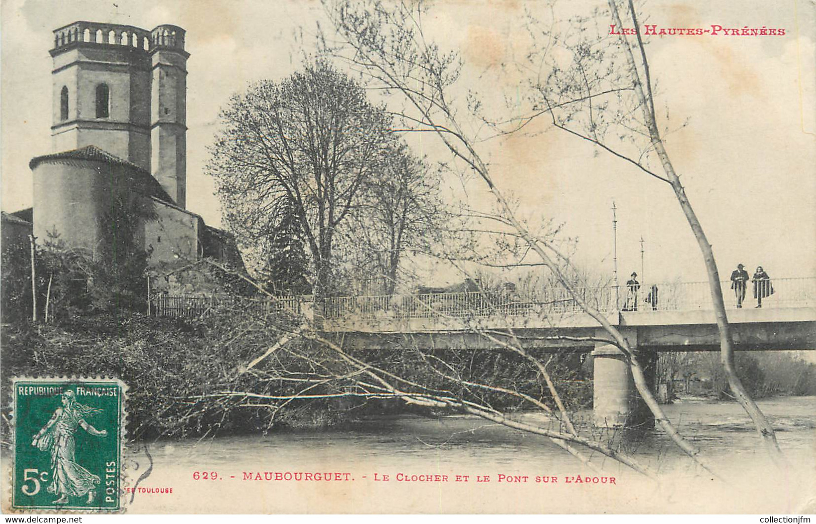 CPA FRANCE 65 " Maubourguet, Le Clocher Et Le Pont Sur L'Adour". - Maubourguet