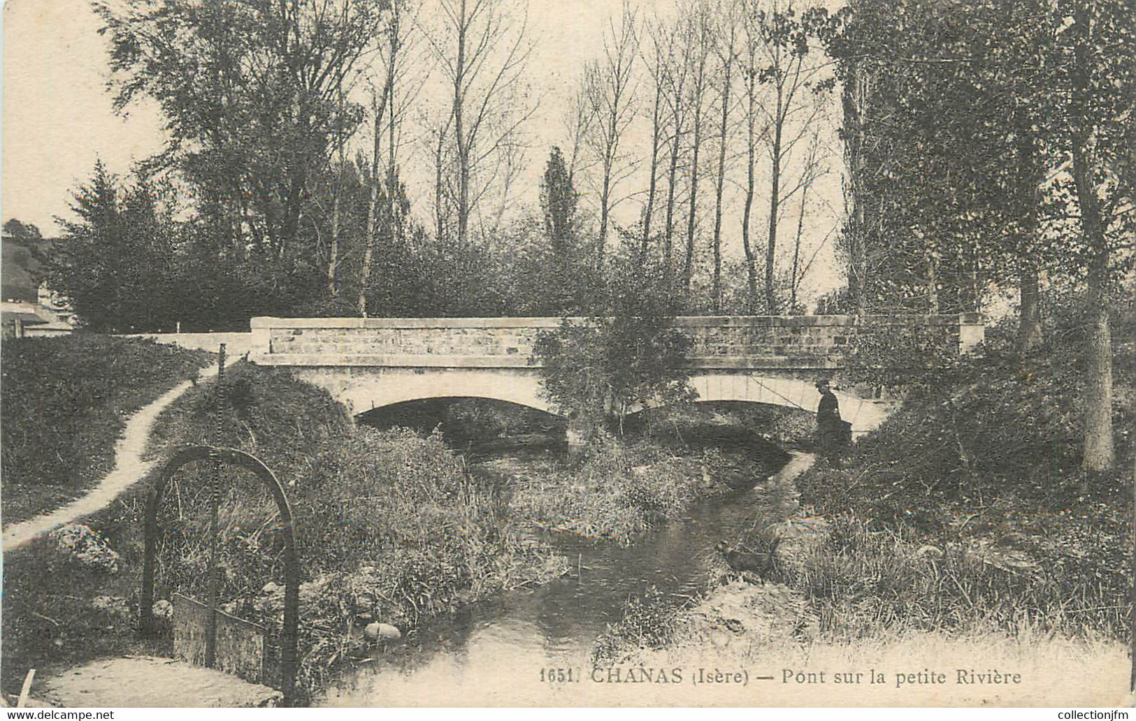 CPA FRANCE 38 " Chanas, Pont Sur La Petite Rivière". - Chanas