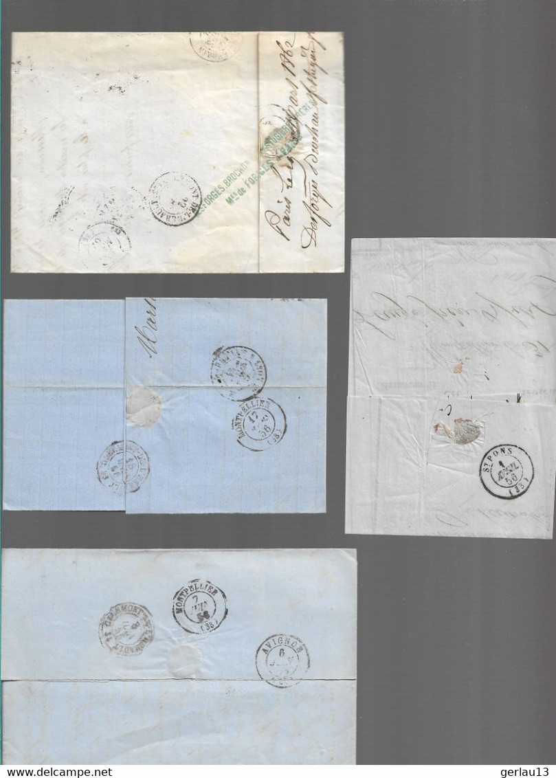 LOT  4 LETTRES ANCIENNES - 1849-1876: Periodo Classico