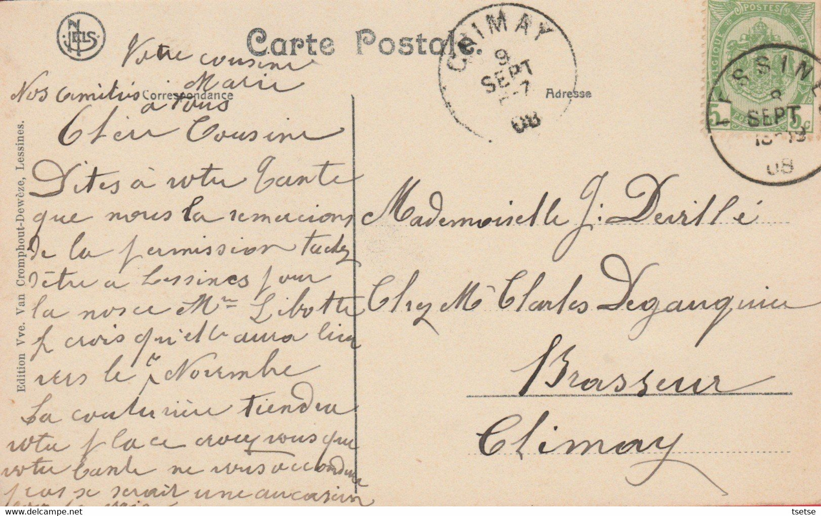 Lessines - Rue De La Station - 1908  ( Voir Verso ) - Lessines