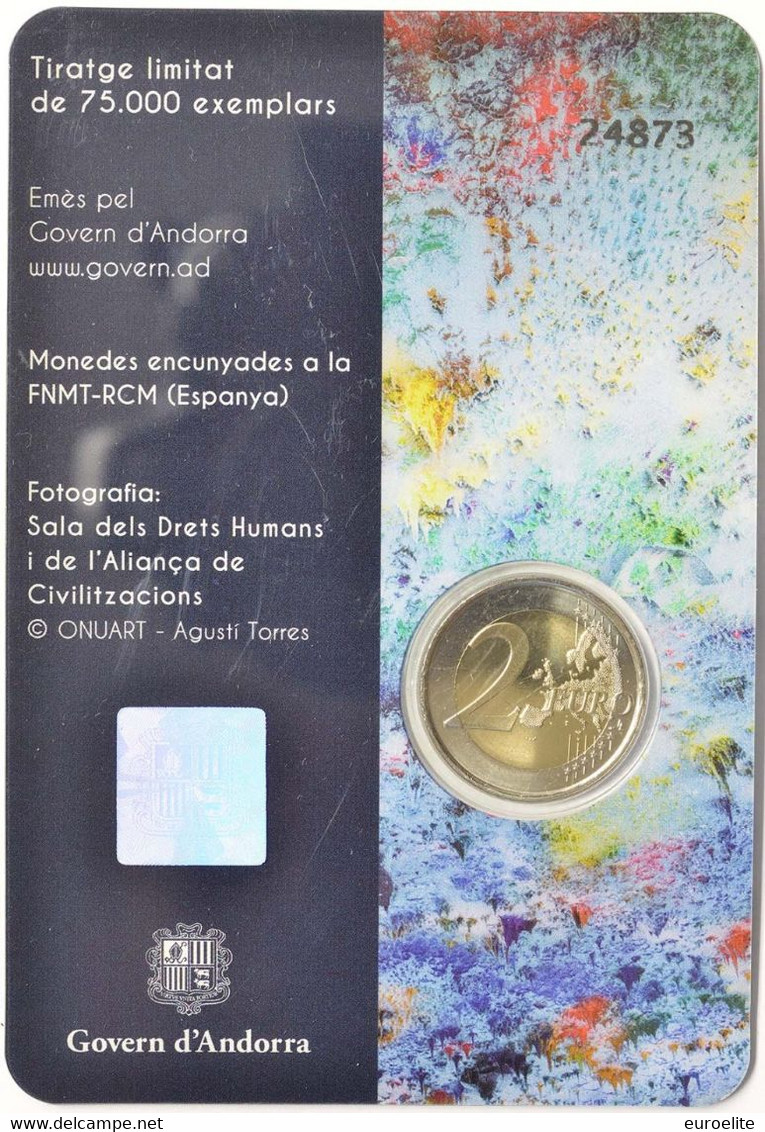 2 € Commemorativi Andorra - 2018 “70° Anniv. Dichiarazione Universale Dei Diritti Umani” - Andorra