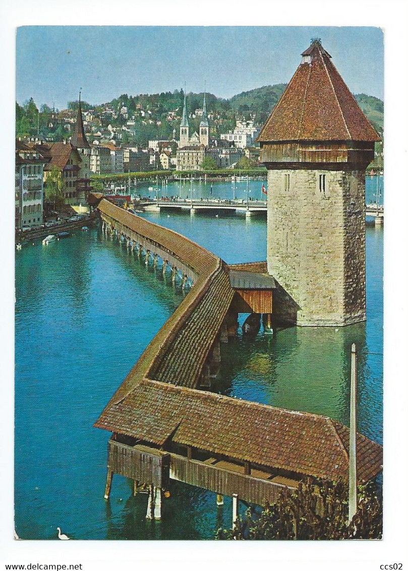 Luzern Kapellbrücke Mit Wasserturm - Lucerna