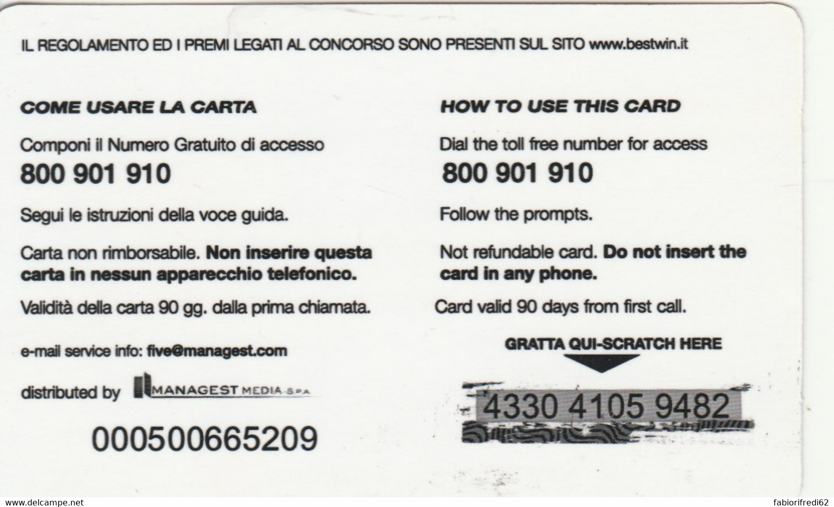 PREPAID PHONE CARD ITALIA WIND (CK1561 - [2] Sim Cards, Prepaid & Refills