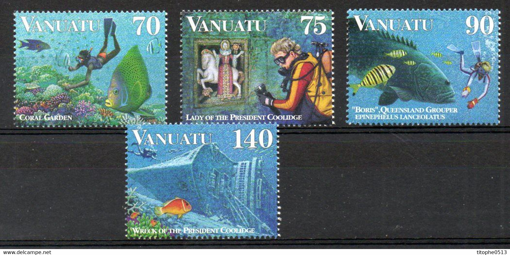 VANUATU. N°1021-4 De 1997. Année Des Récifs De Corail/Plongée. - Plongée