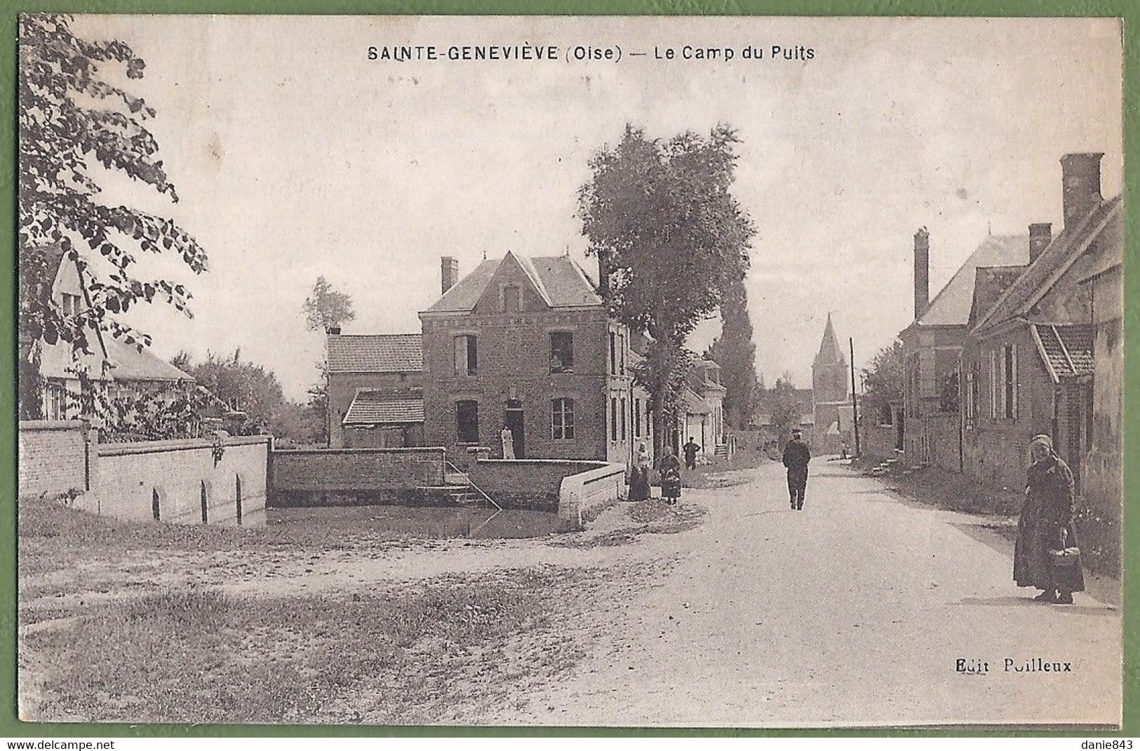 CPA Vue Peu Courante - OISE - SAINTE GENEVIEVE - LE CAMP DU PUITS - Animation - édition Poilleux - Sainte-Geneviève