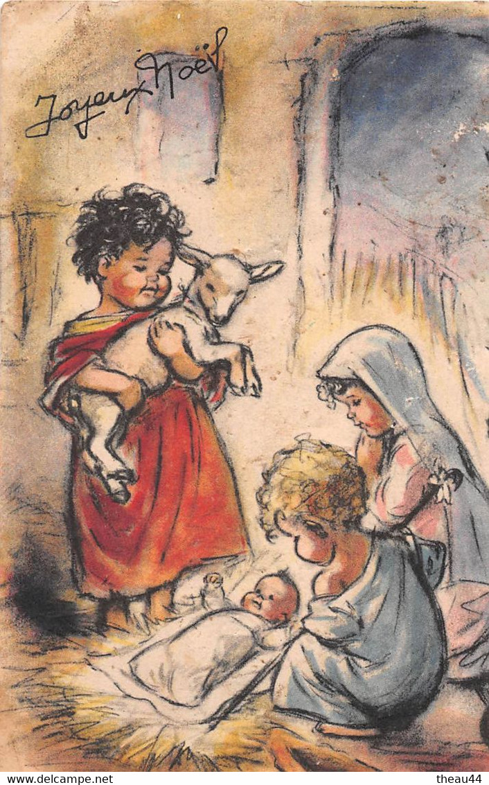 ¤¤  - Illustrateur  " Germaine BOURET "  -  Joyeux Noël  -  Nativité -  Carte Coupée ??  -  ¤¤ - Bouret, Germaine