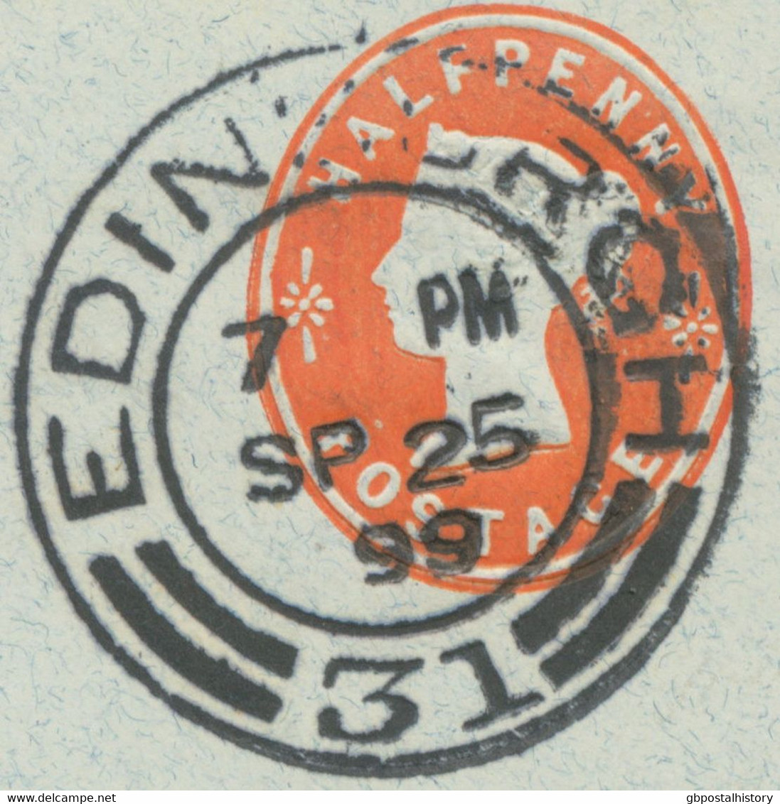 GB „EDINBURGH / 31“ CDS Superb QV ½ D Embossed Stamped To Order Postal Stationery Env To KIRKWALL / 207“, Orkney Islands - Storia Postale