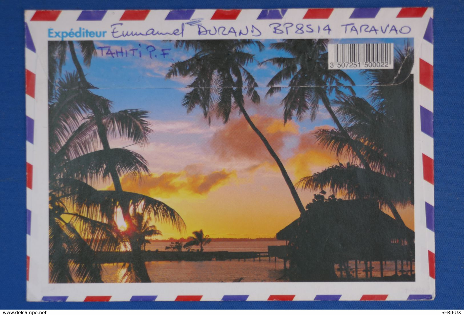 Q23 TAHITI BELLE LETTRE 2000  PETIT BUREAU TARAVAO POUR GIF FRANCE+ AFFRANCH. PLAISANT - Tahití