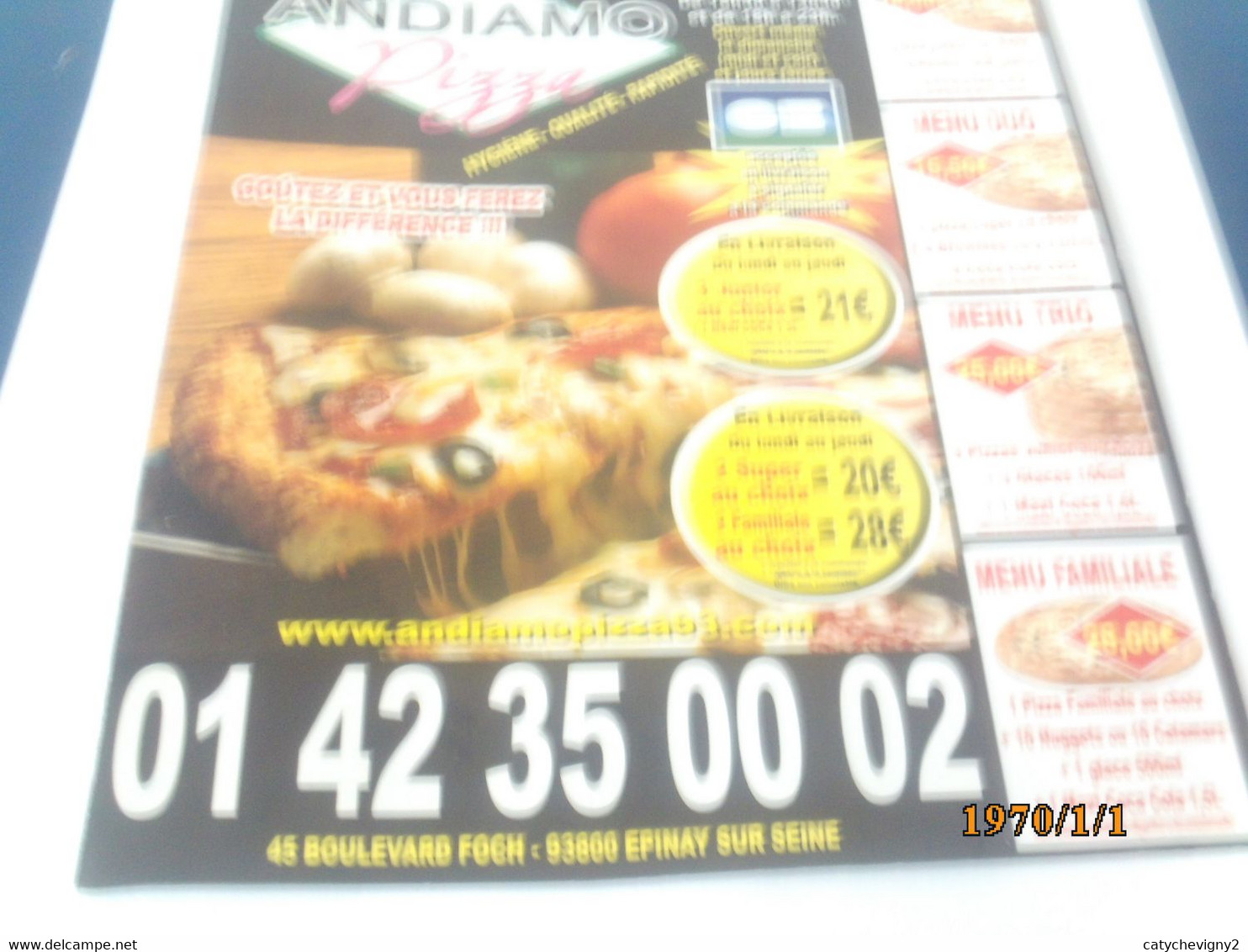 LOT DE 10 DEPLIANTS DE PIZZAS   QUI FAIT LA MEILLEURE PIZZA - Poster & Plakate