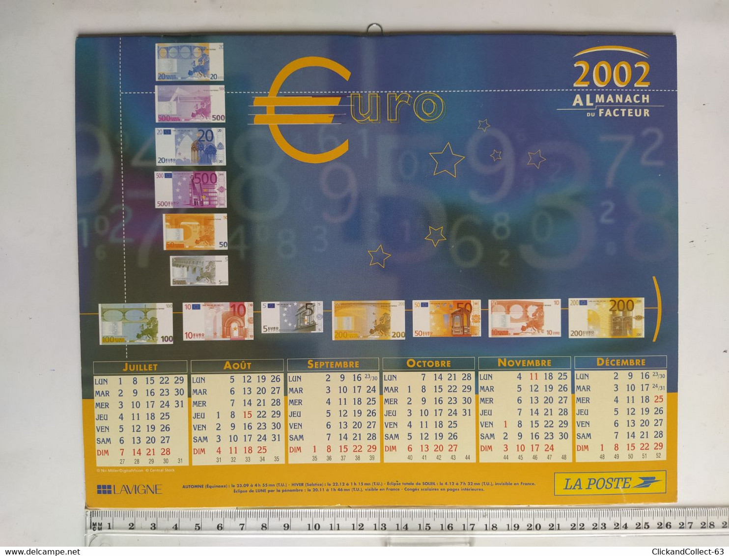 ALMANACH DU FACTEUR 2002 LA POSTE EUROS LAVIGNE - Grand Format : 2001-...