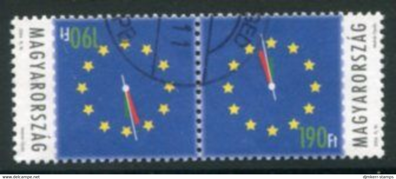 HUNGARY 2004 EU Entry IV Tete-beche Pair Used.  Michel 4844 Kd - Used Stamps