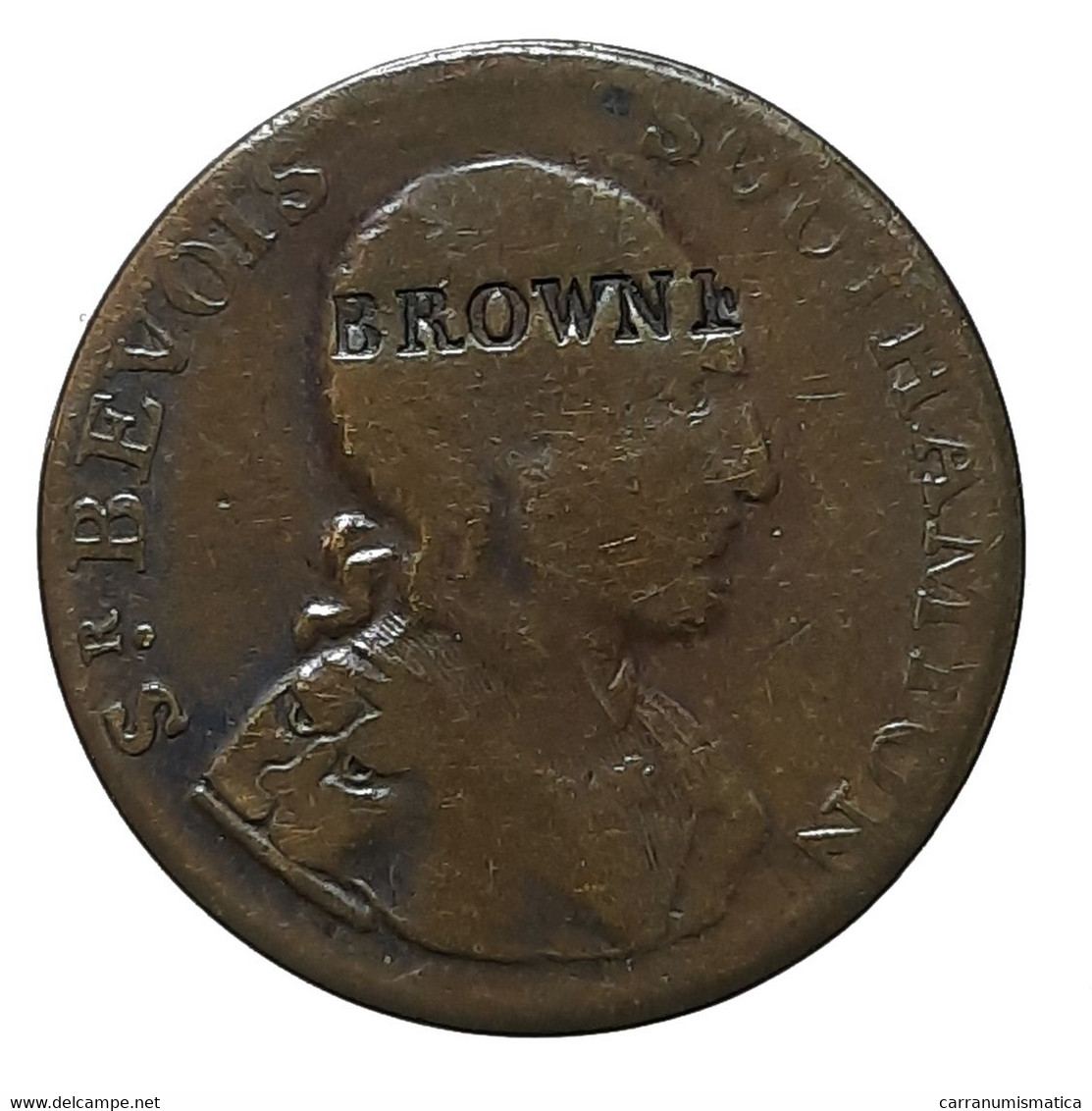 [NC] SOUTHAMTON - HALF PENNY TOKEN - 1796 - CONTROMARCA "BROWNE" - Monedas/ De Necesidad