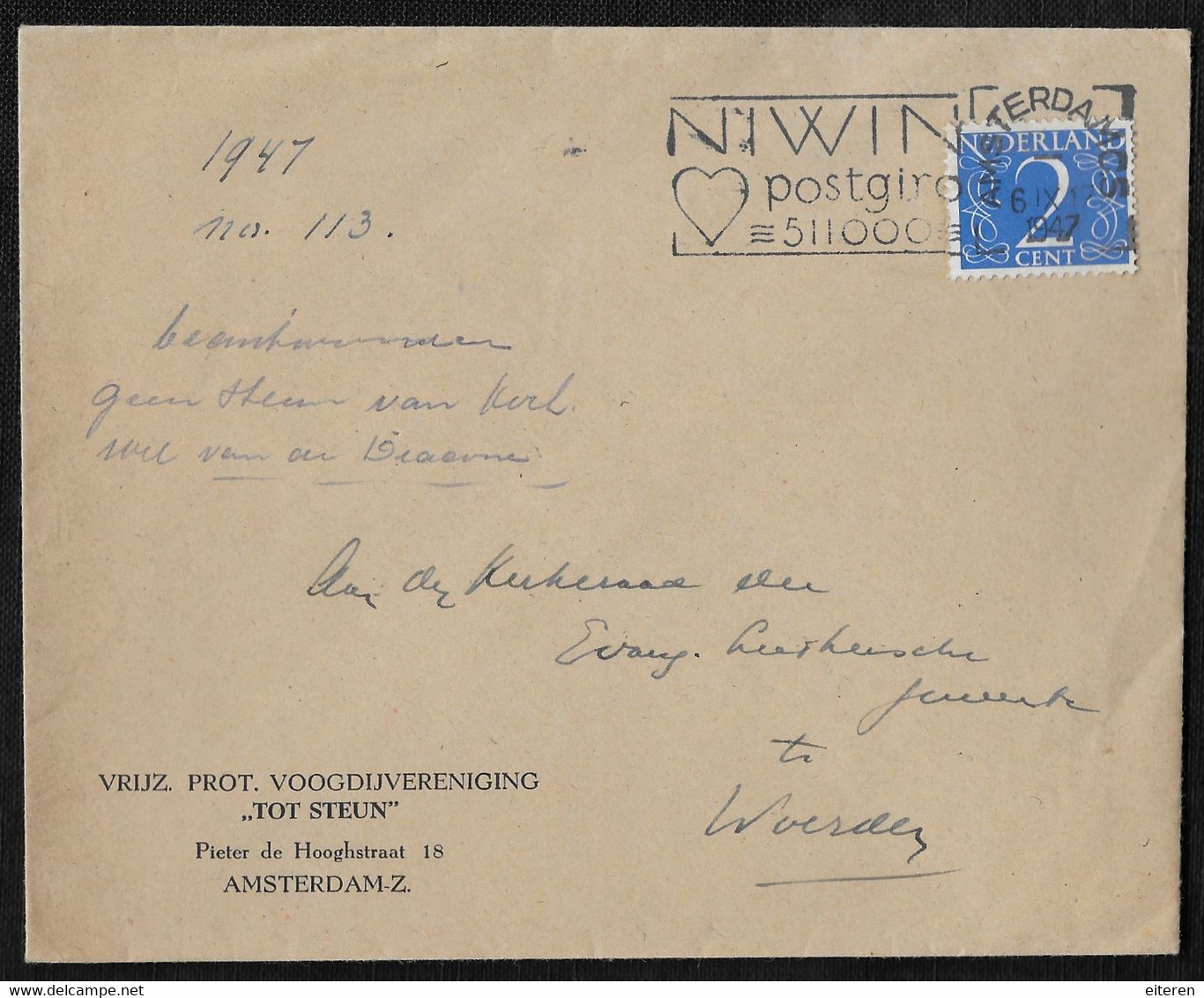 Amsterdam C.S.: NIWIN Postgiro 511000 - Postal History
