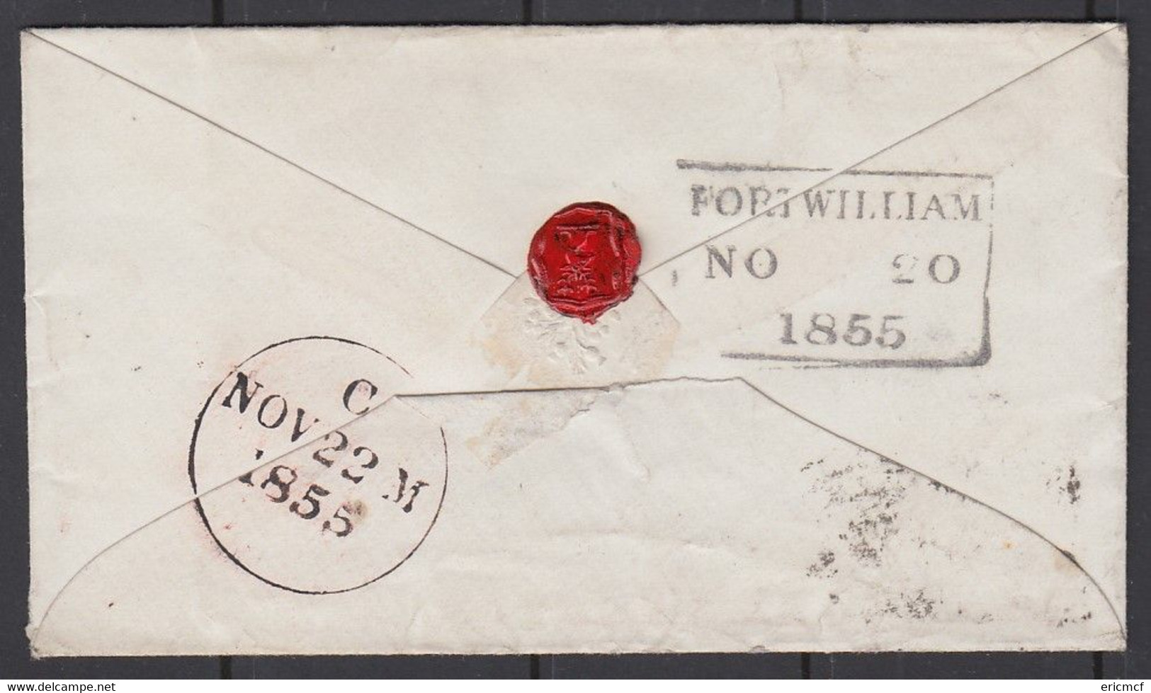 GB 1d Red PA On 1855 Cover Boxed Fort William 148 To Edinburgh / Rma - Covers & Documents