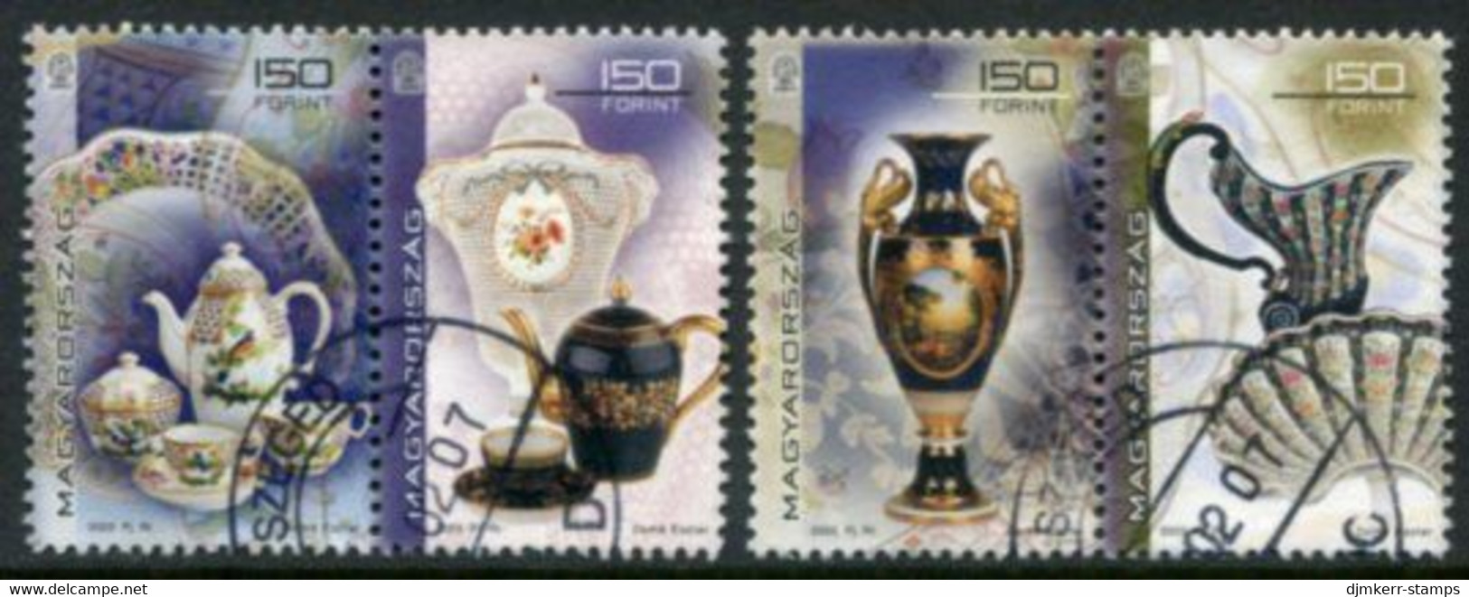 HUNGARY 2003 Herend Porcelain Singles Ex Block Used.   Michel 4760-63 - Oblitérés