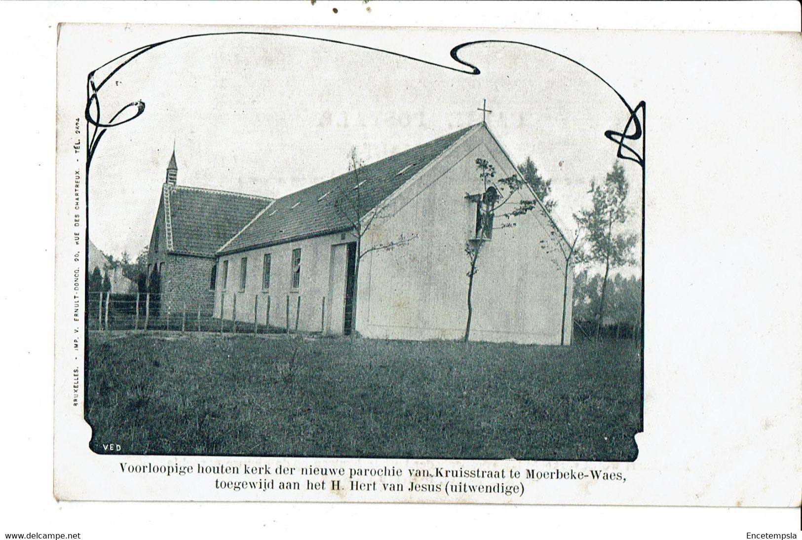 CPA Carte Postale Belgique-Moerbeke-Waas-Voorlopige Houten Kerk Début 1900-VM30516 - Moerbeke-Waas