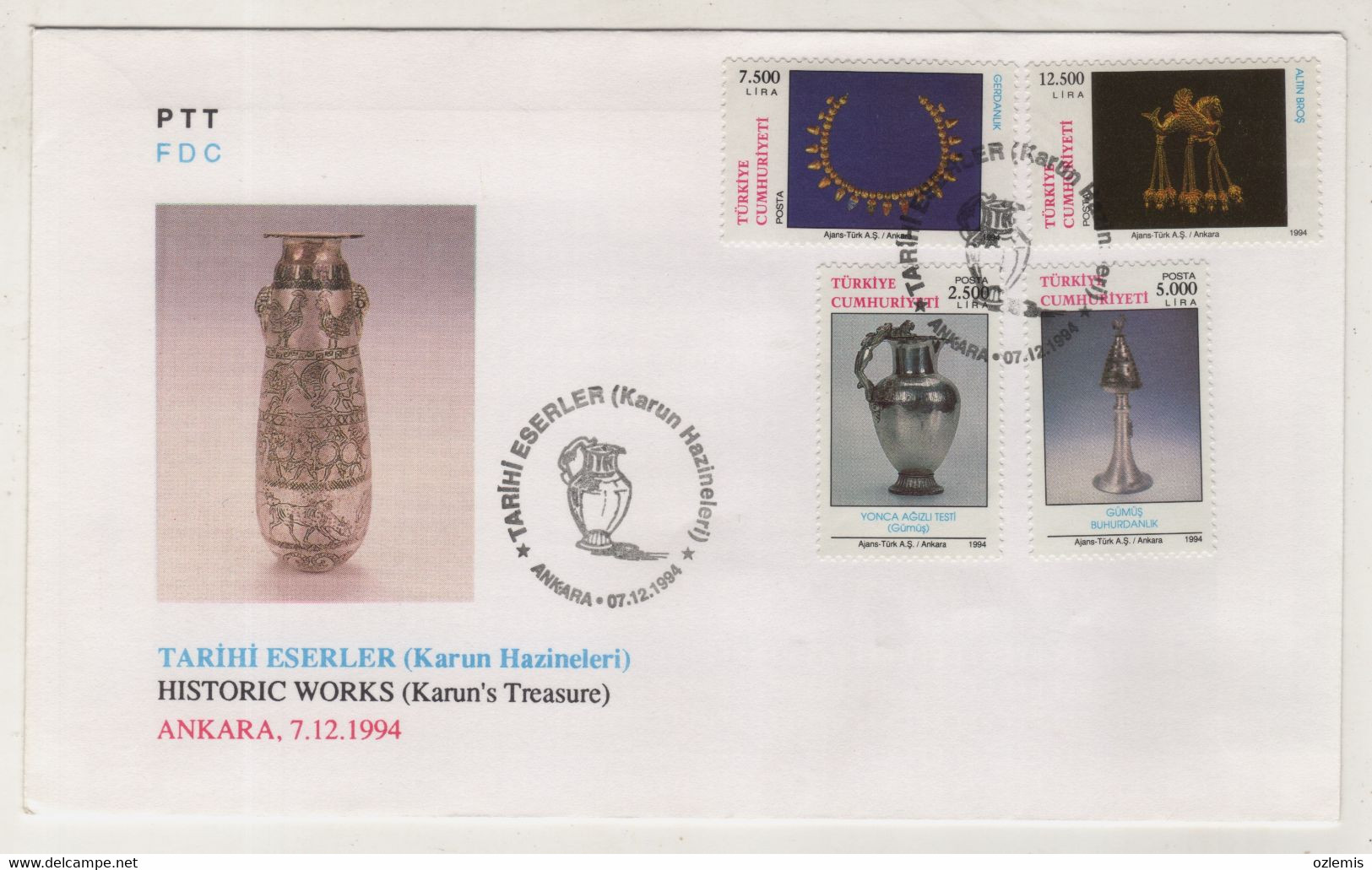 TURKEY,TURKEI,TURQUIE ,HISTORIC WORKS ,1994 FDC - Covers & Documents